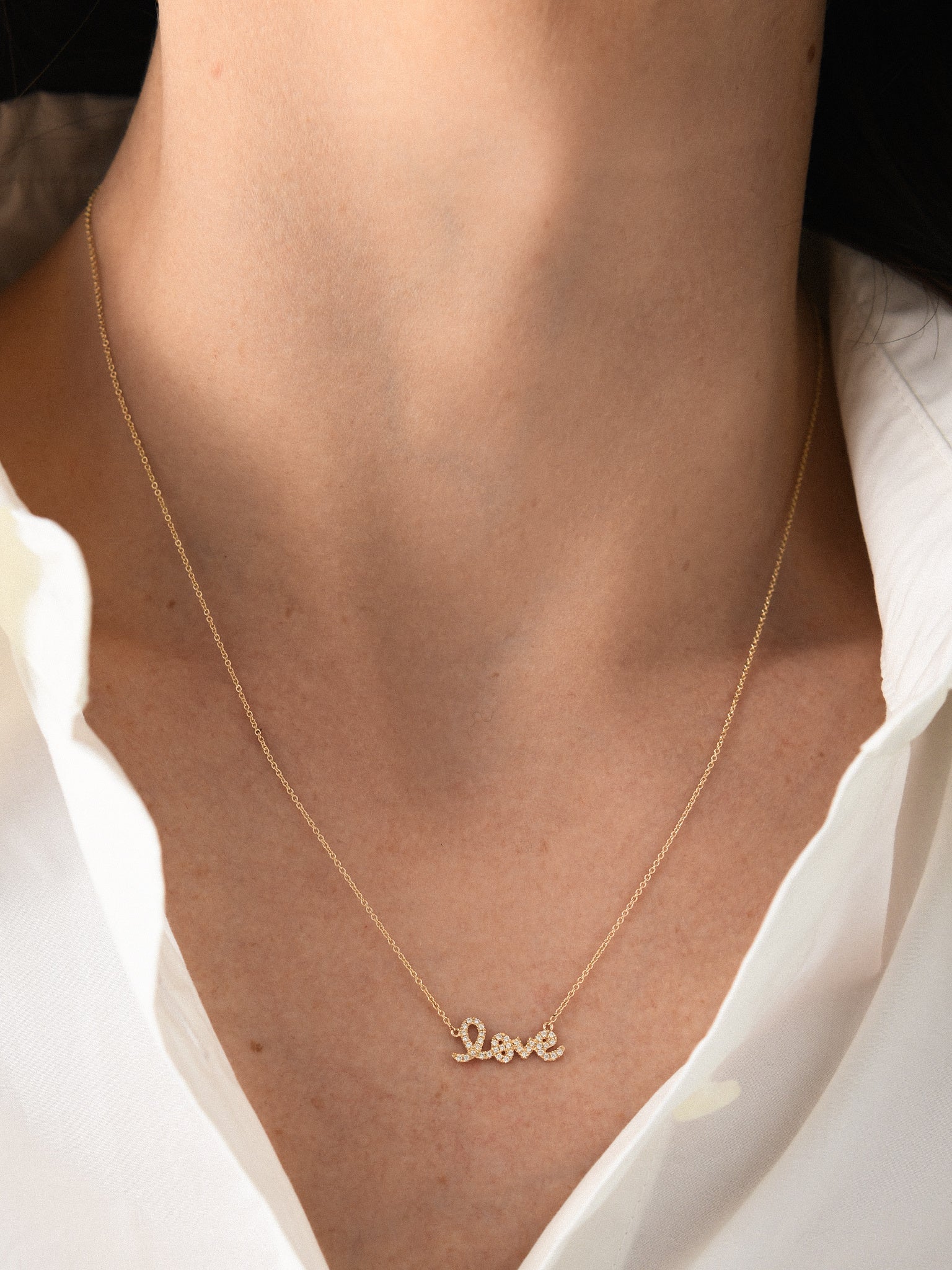 Sydney Evan Diamond Small Love Necklace - Image 2
