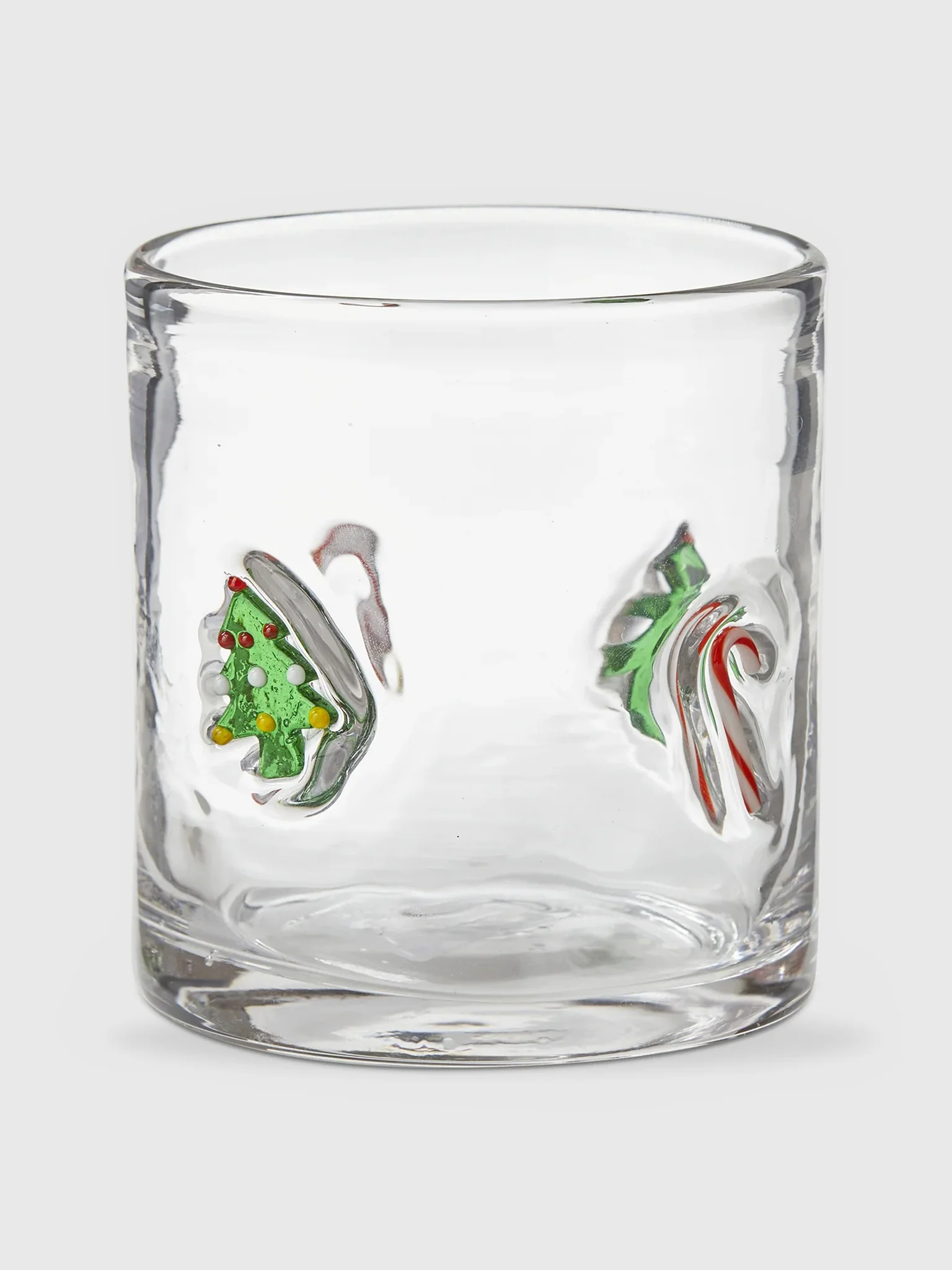 TAG Christmas Tree & Candy Cane Double Old Fashioned Glass