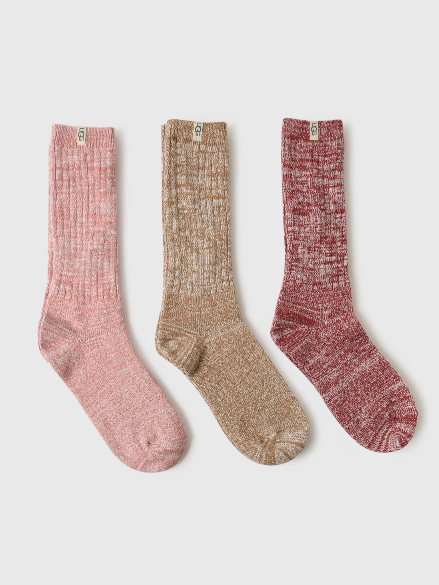 UGG Women's Rib Knit Slouchy 3-Pack Crew Socks - Image 3