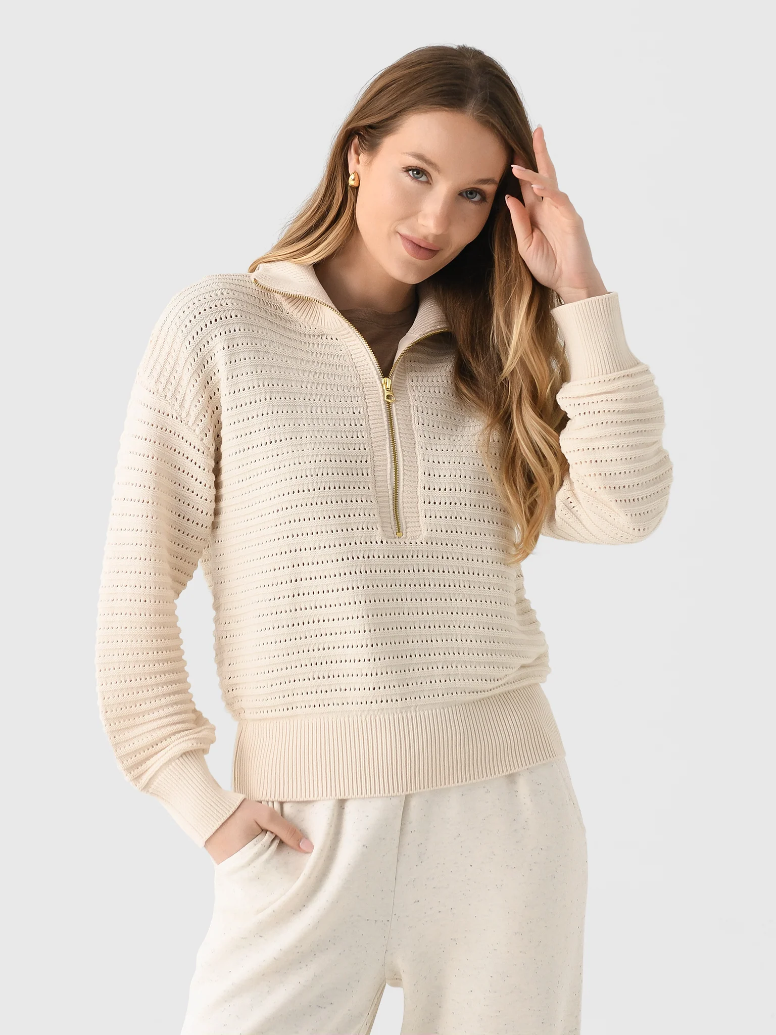 Varley Women's Tara Pointelle Half-Zip