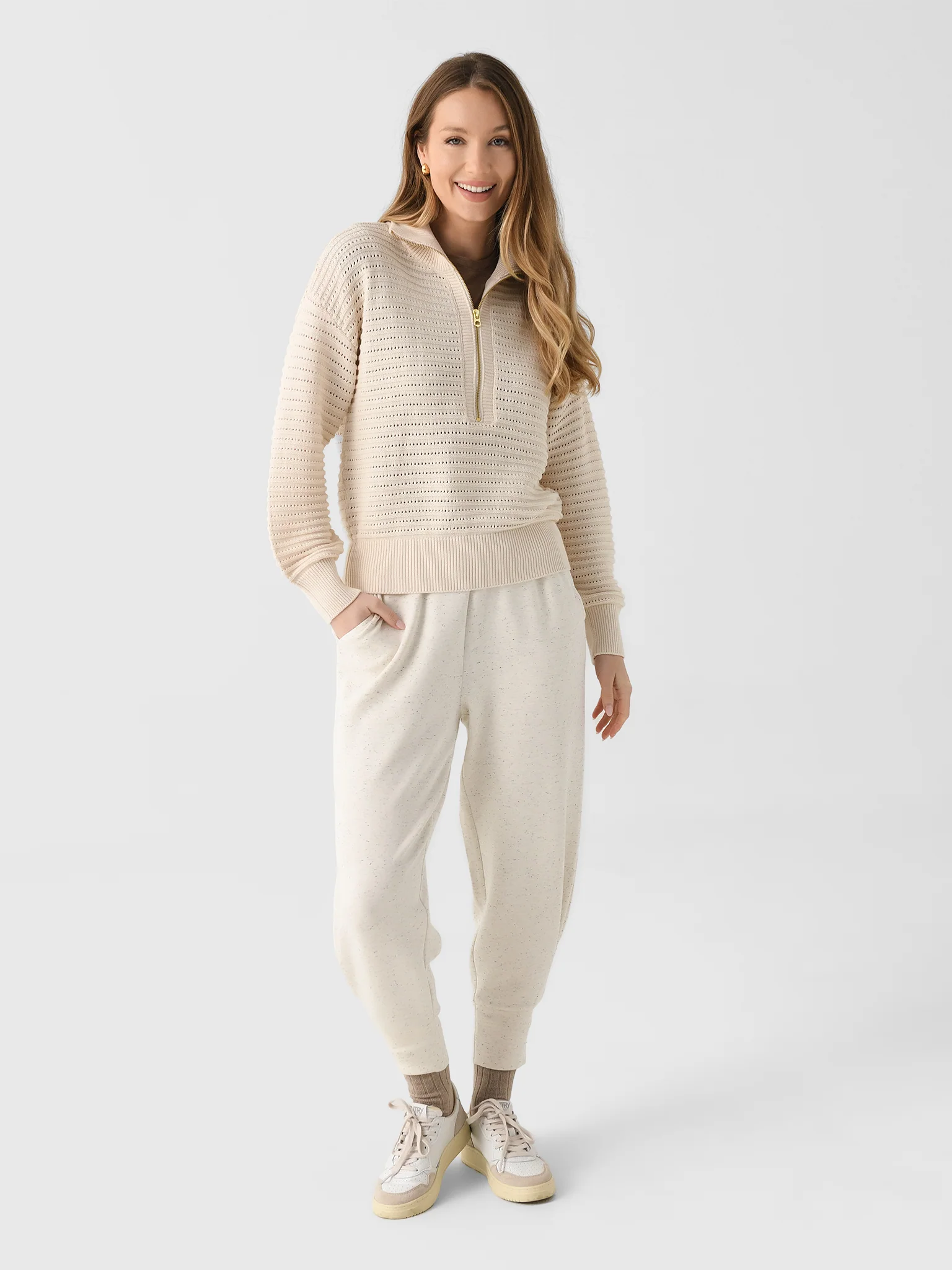 Varley Women's Tara Pointelle Half-Zip - Image 2