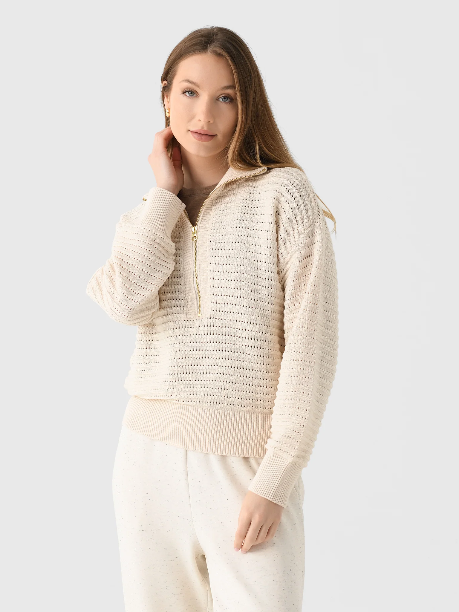 Varley Women's Tara Pointelle Half-Zip - Image 3