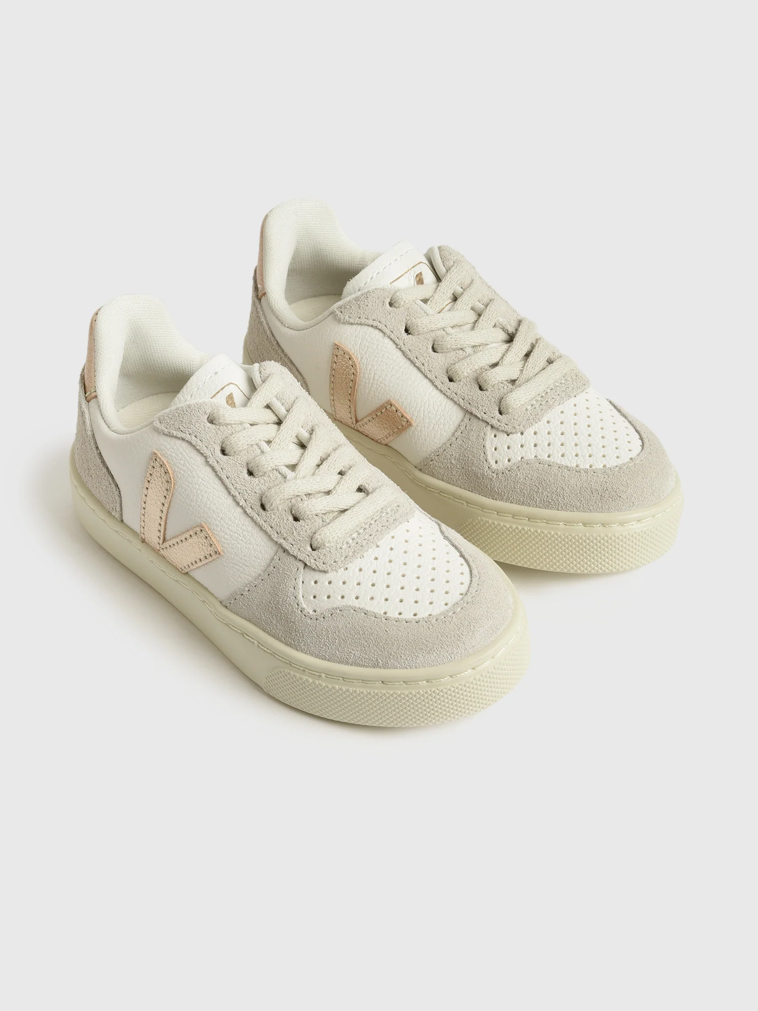 VEJA Kids' Small V-10 Leather Sneaker