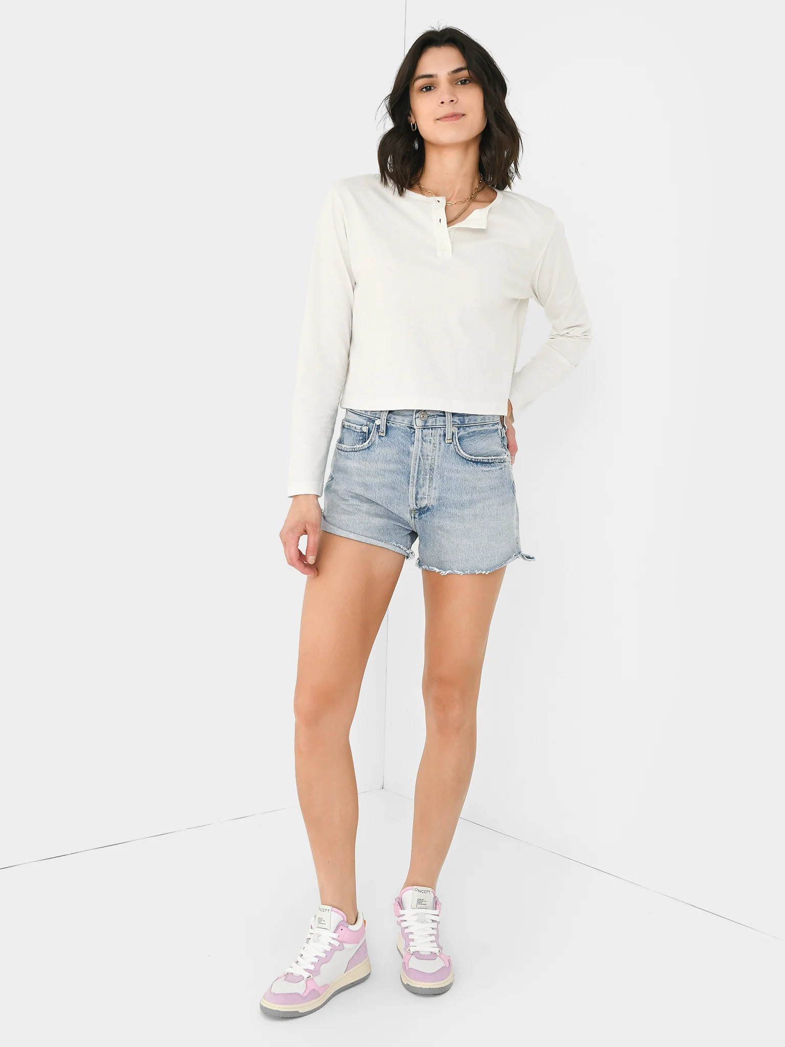 Velvet Women's Deliah Cropped Henley - Image 2