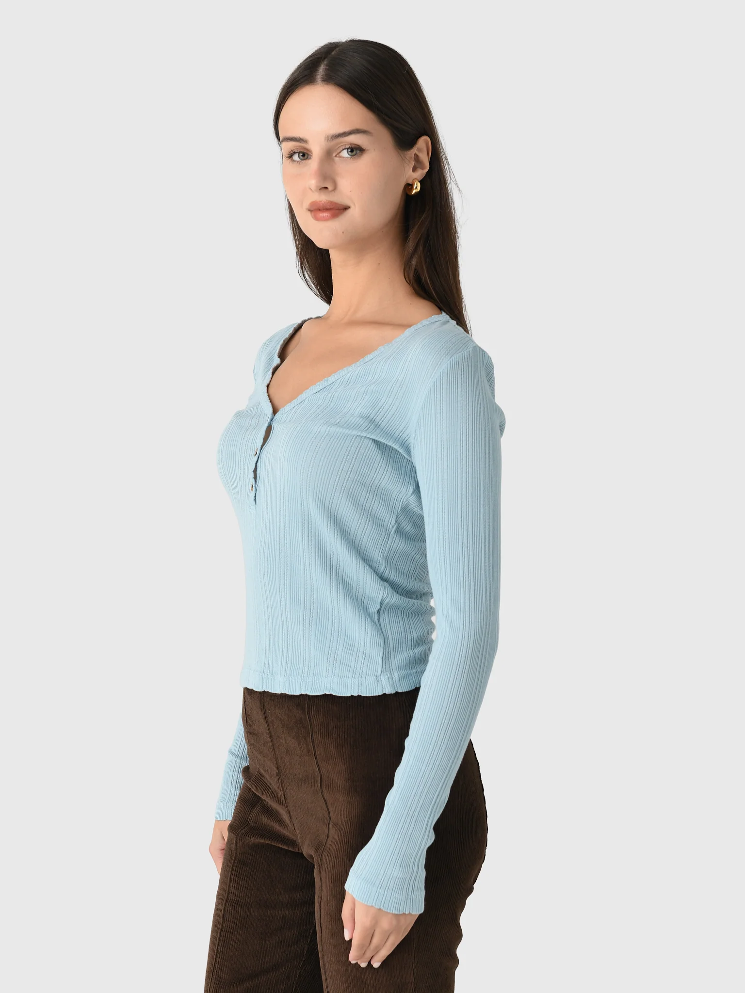 Velvet Women's Winona Pointelle Henley Top - Image 3