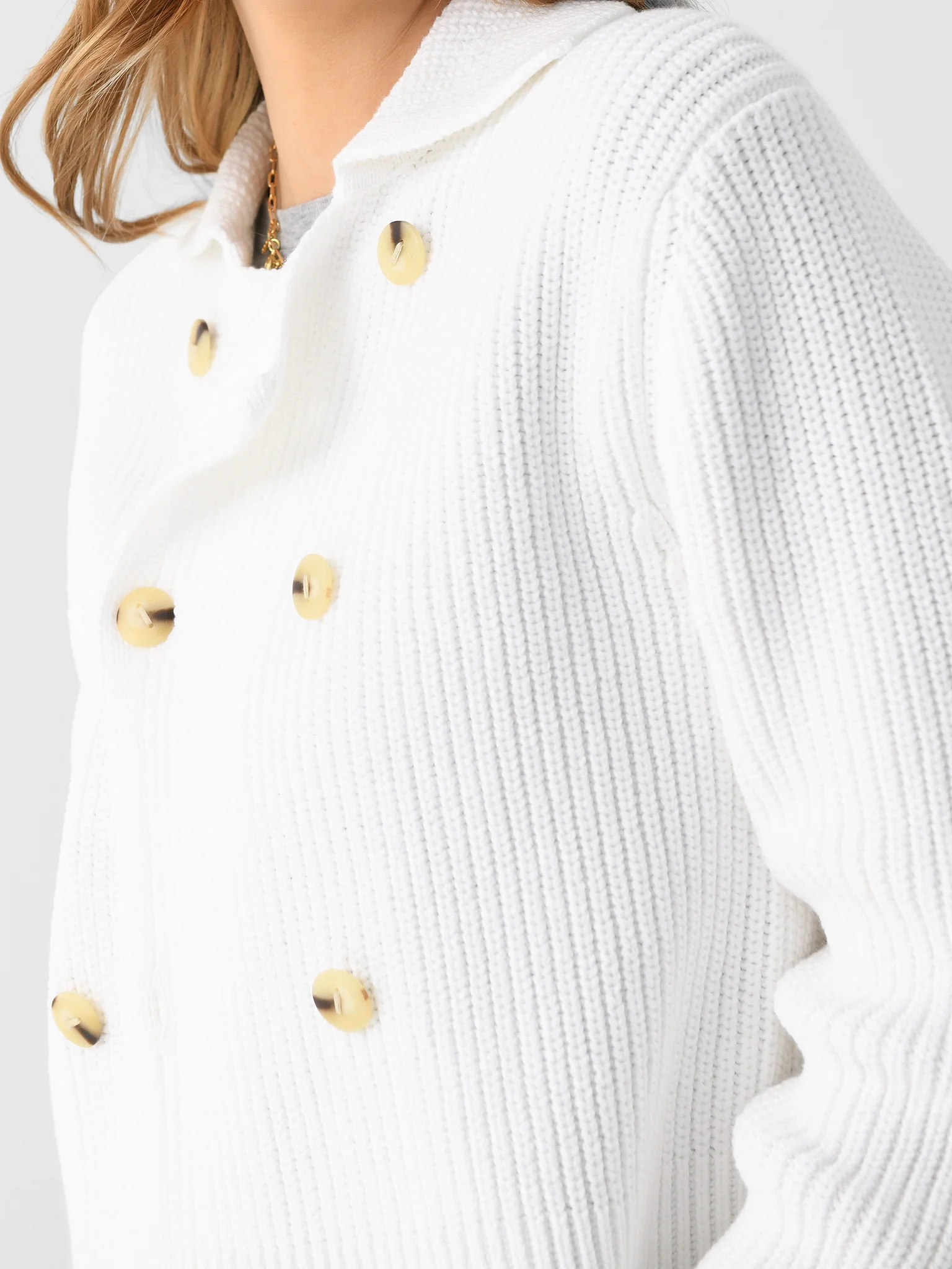 Vince Women's Cotton-Blend Double-Breasted Sweater Jacket - Image 6