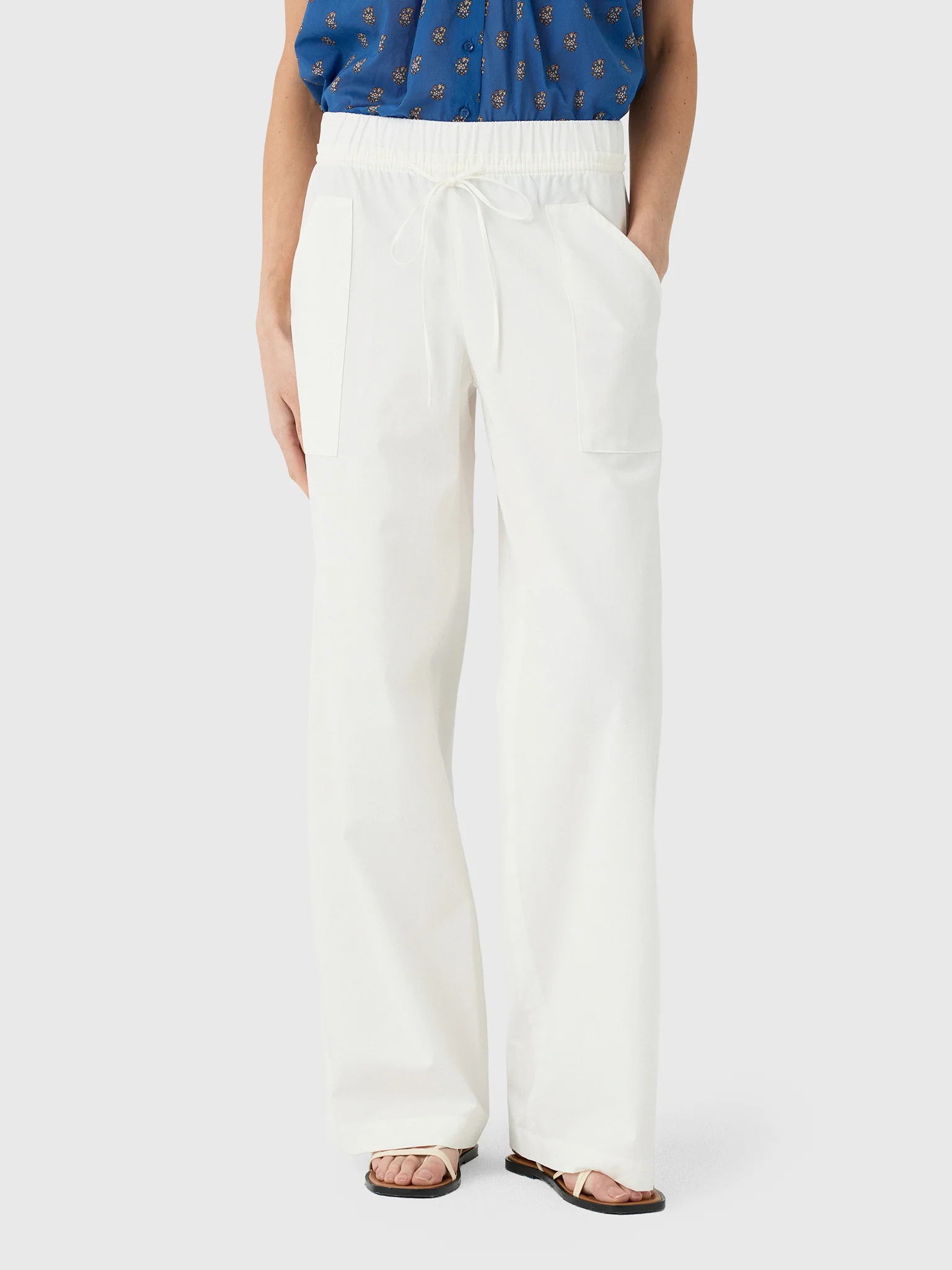Vince Women's Cotton Double-Waist Drawstring Pant