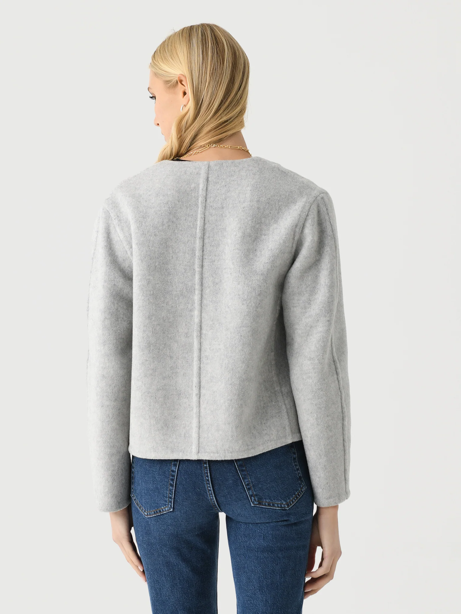 Vince Women's Italian Wool-Blend Collarless Jacket - Image 4