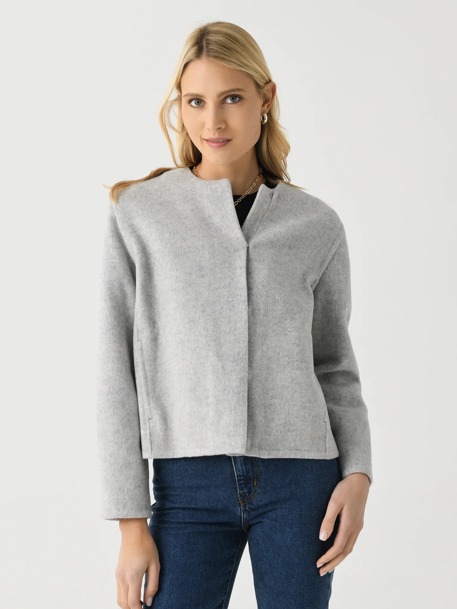 Vince Women's Italian Wool-Blend Collarless Jacket - Image 5
