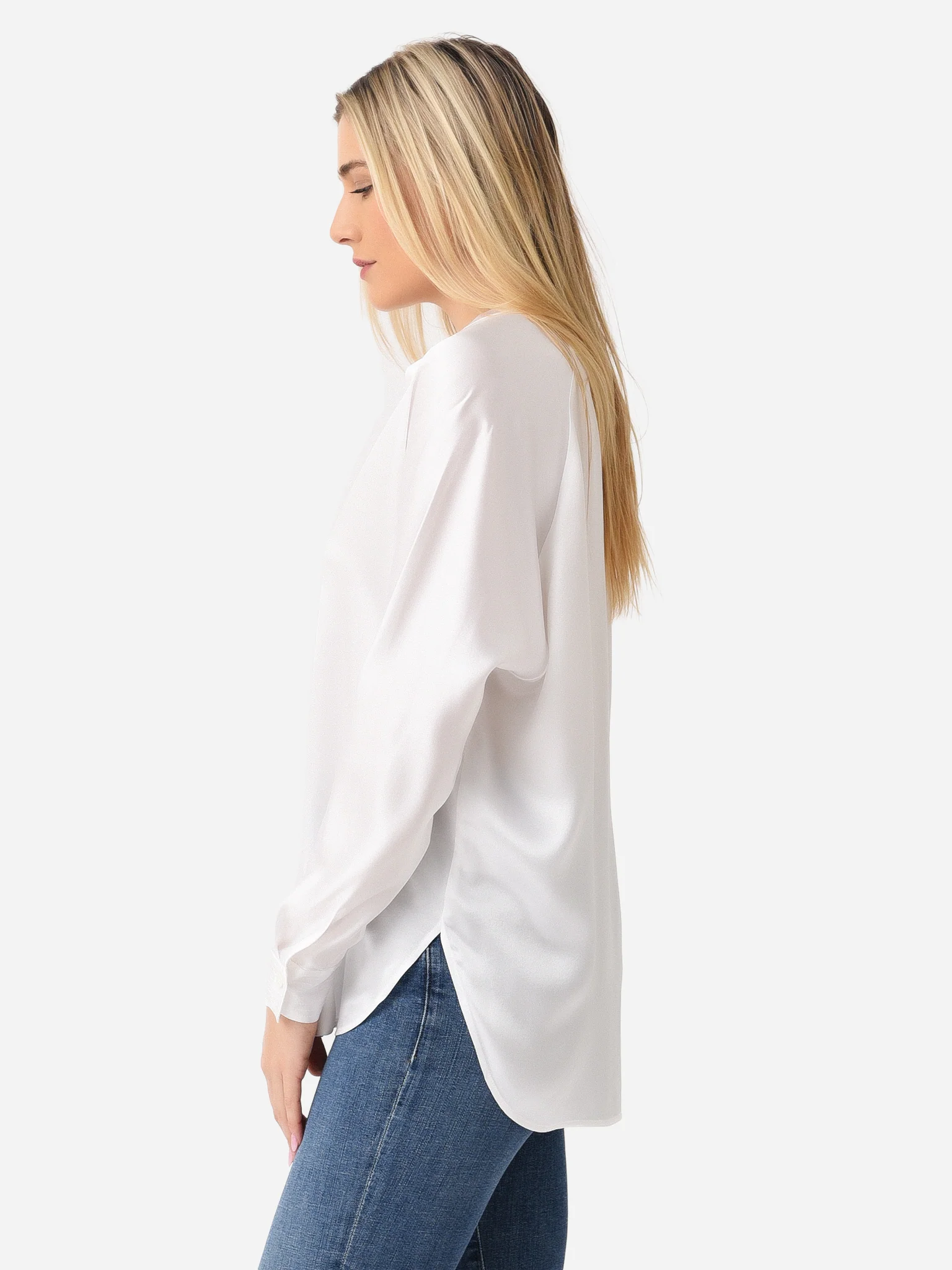 Vince Women's Satin Band Collar Blouse - Image 9