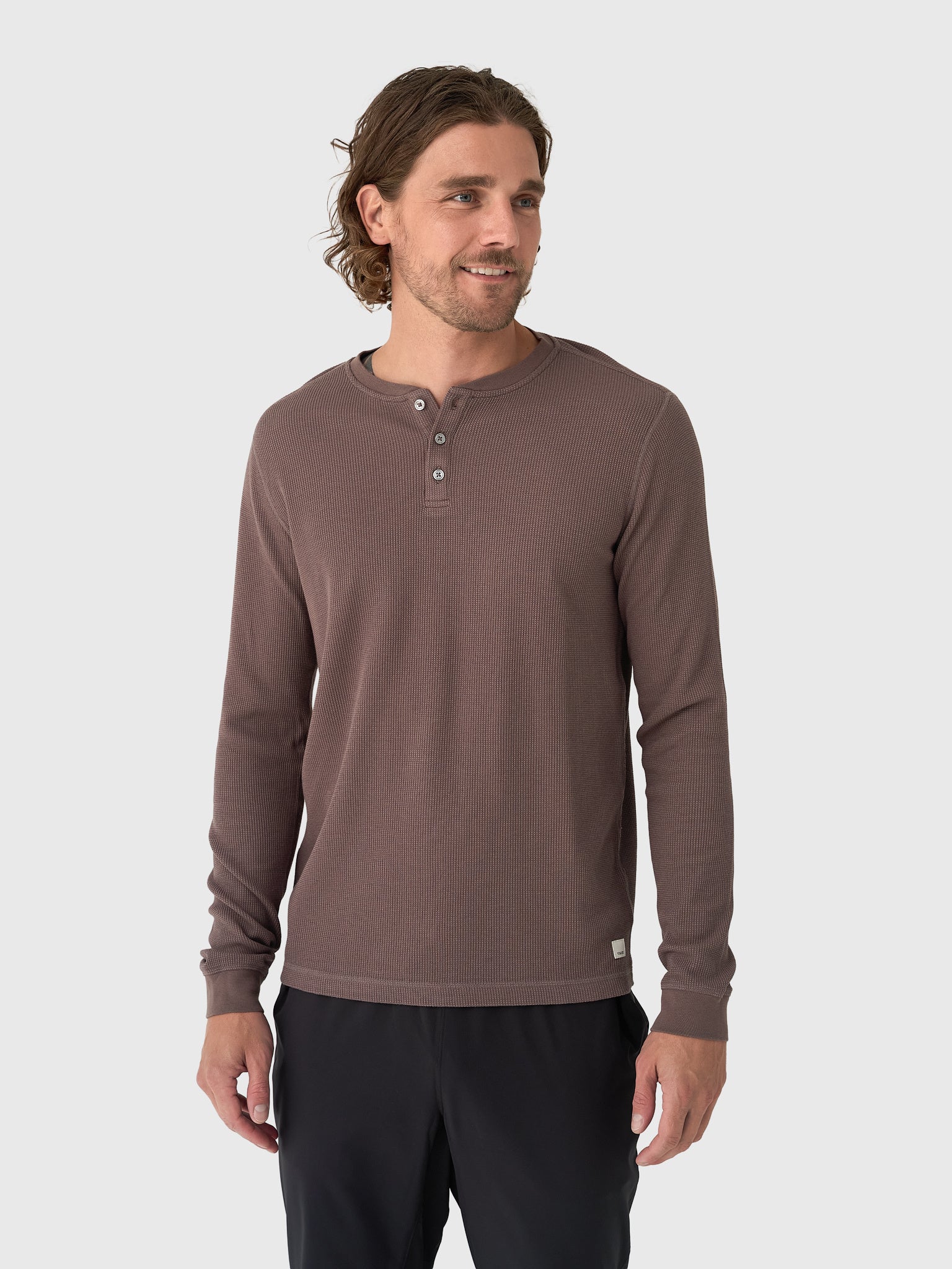 Vuori Men's Long Sleeve Waffle Henley - Image 4