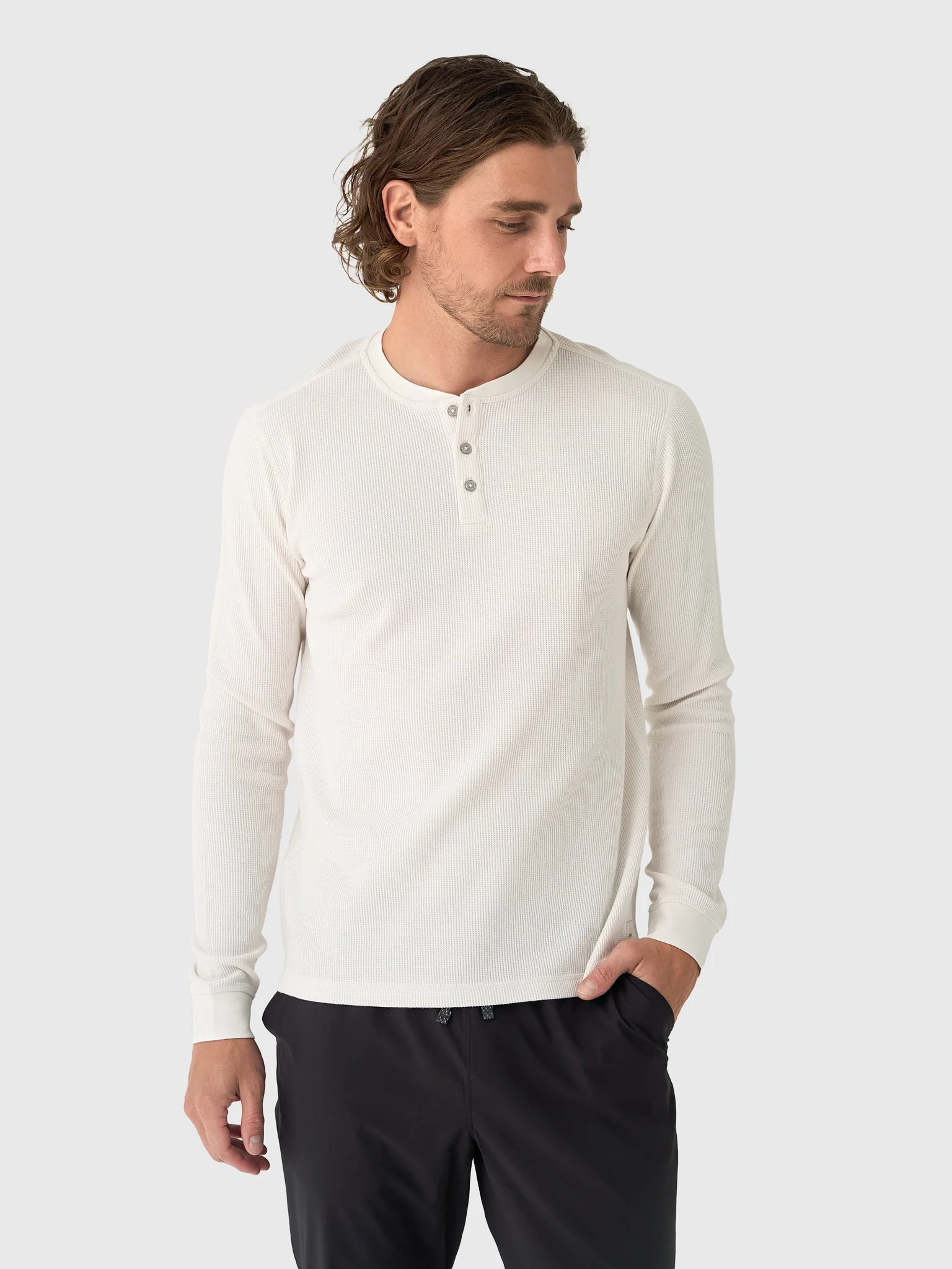 Vuori Men's Long Sleeve Waffle Henley - Image 7