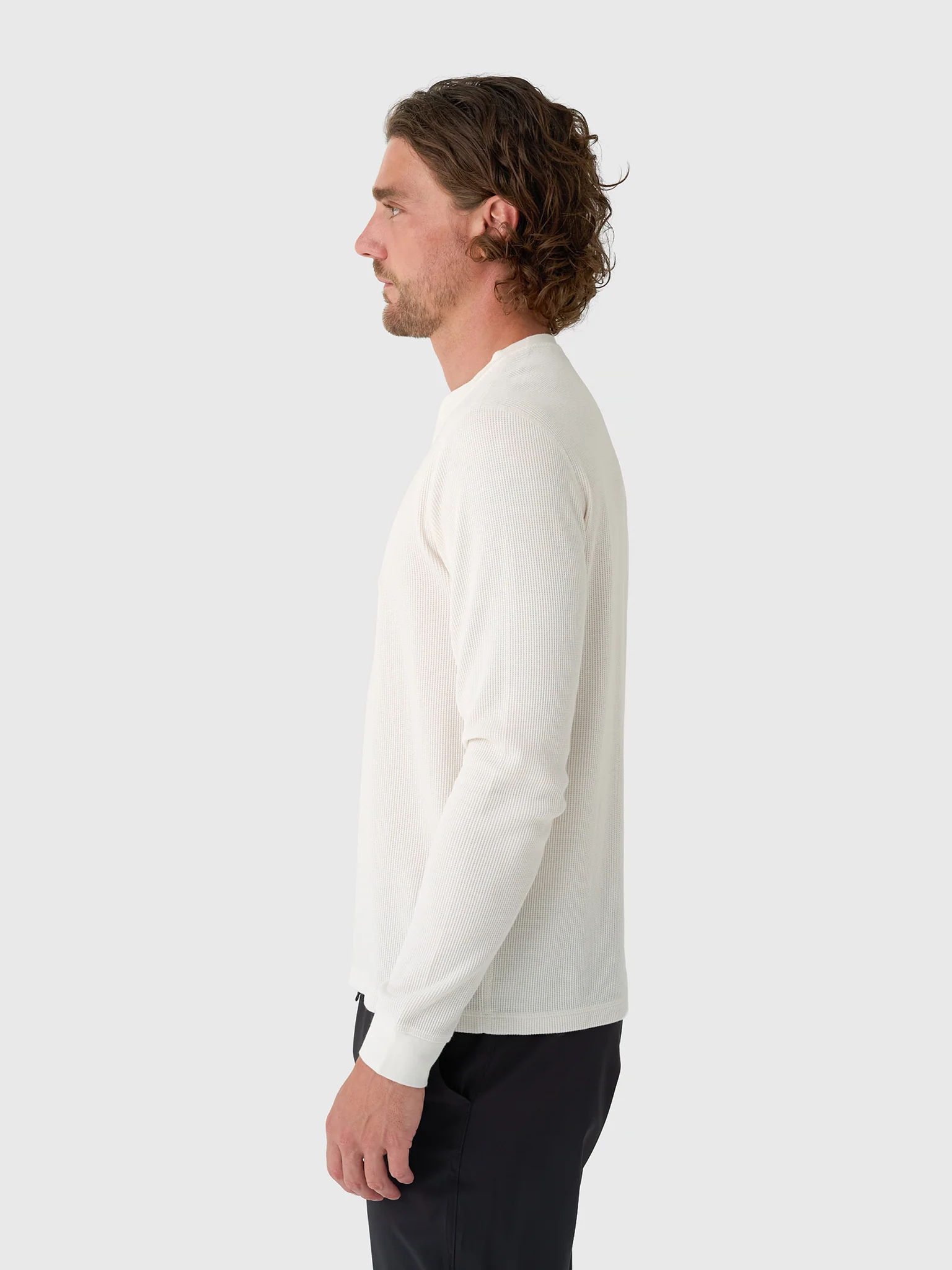 Vuori Men's Long Sleeve Waffle Henley - Image 9