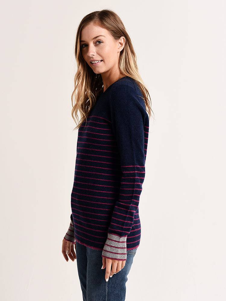 White + Warren Essential Stripe Crewneck Sweater - Image 4