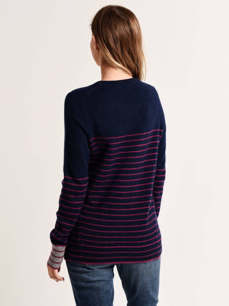 White + Warren Essential Stripe Crewneck Sweater - Image 5