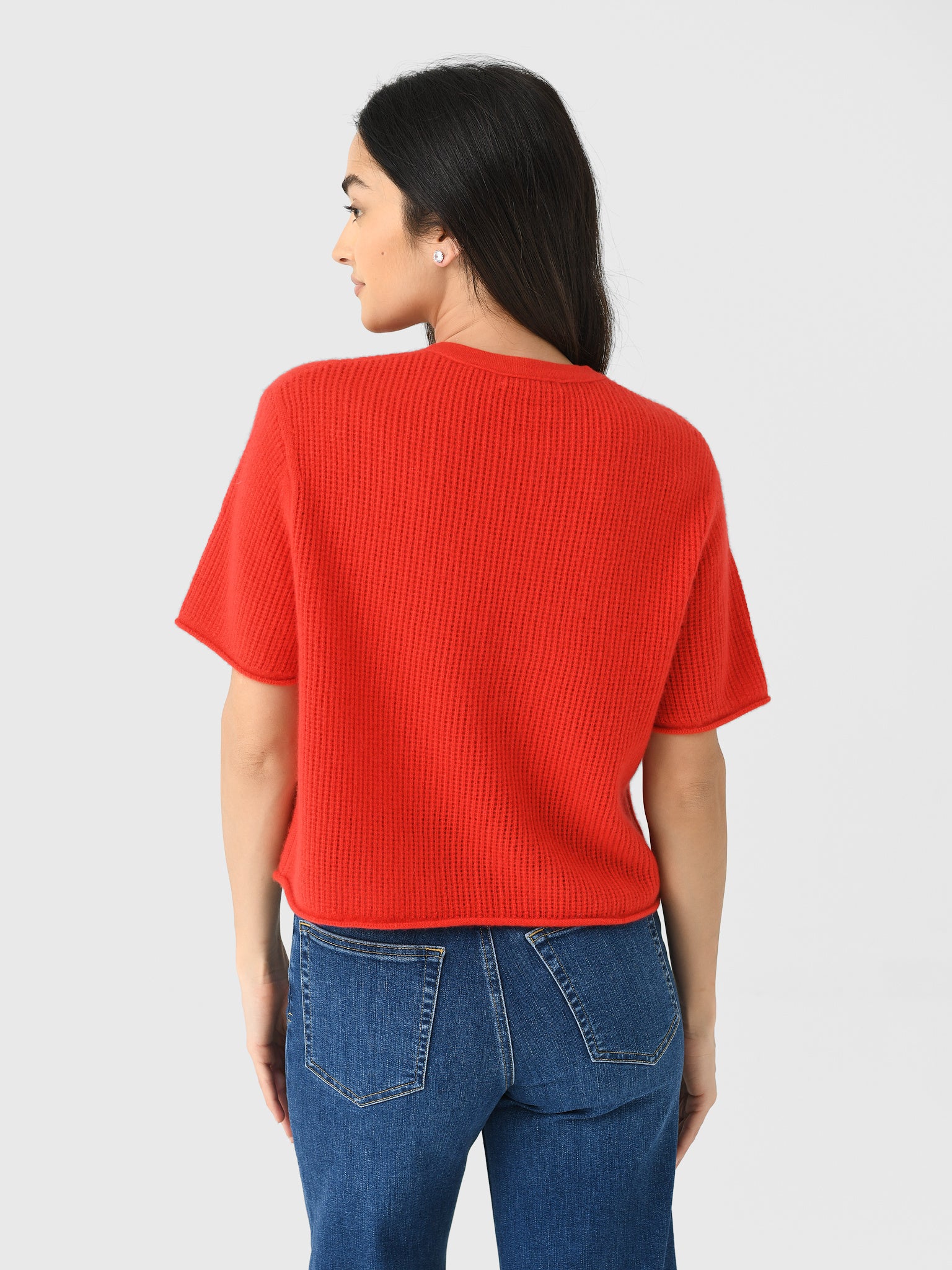 White + Warren Women's Cashmere Waffle Mesh Tee - Image 4