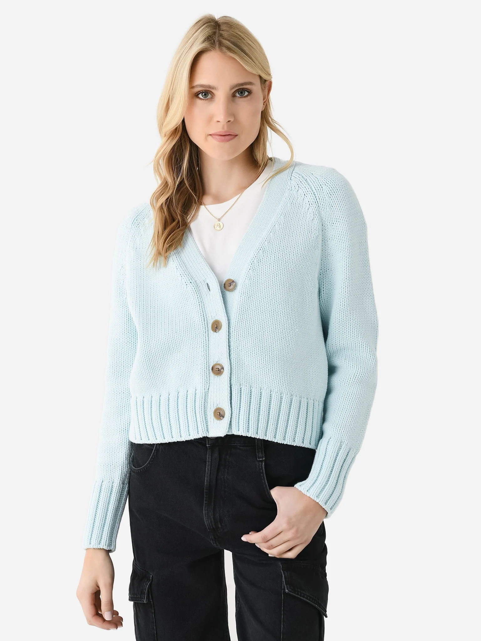 White + Warren Women's Cotton Rope Button Cardigan - Image 6