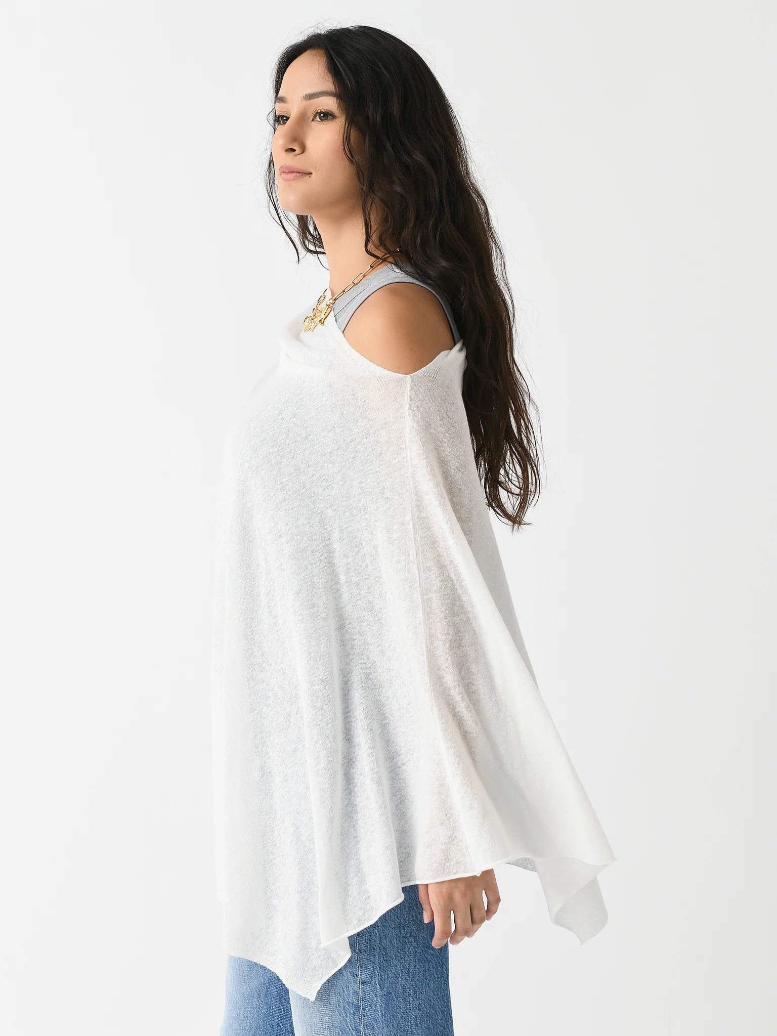 White + Warren Women's Linen Blend Two Way Topper - Image 3