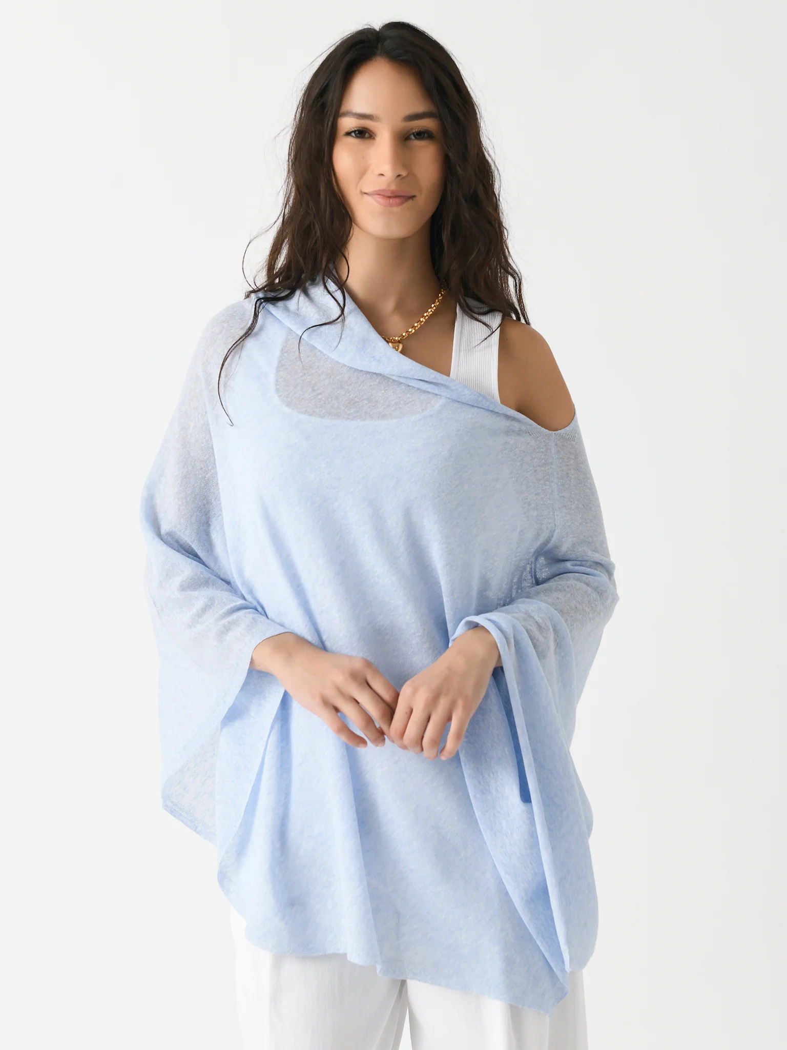White + Warren Women's Linen Blend Two Way Topper - Image 5
