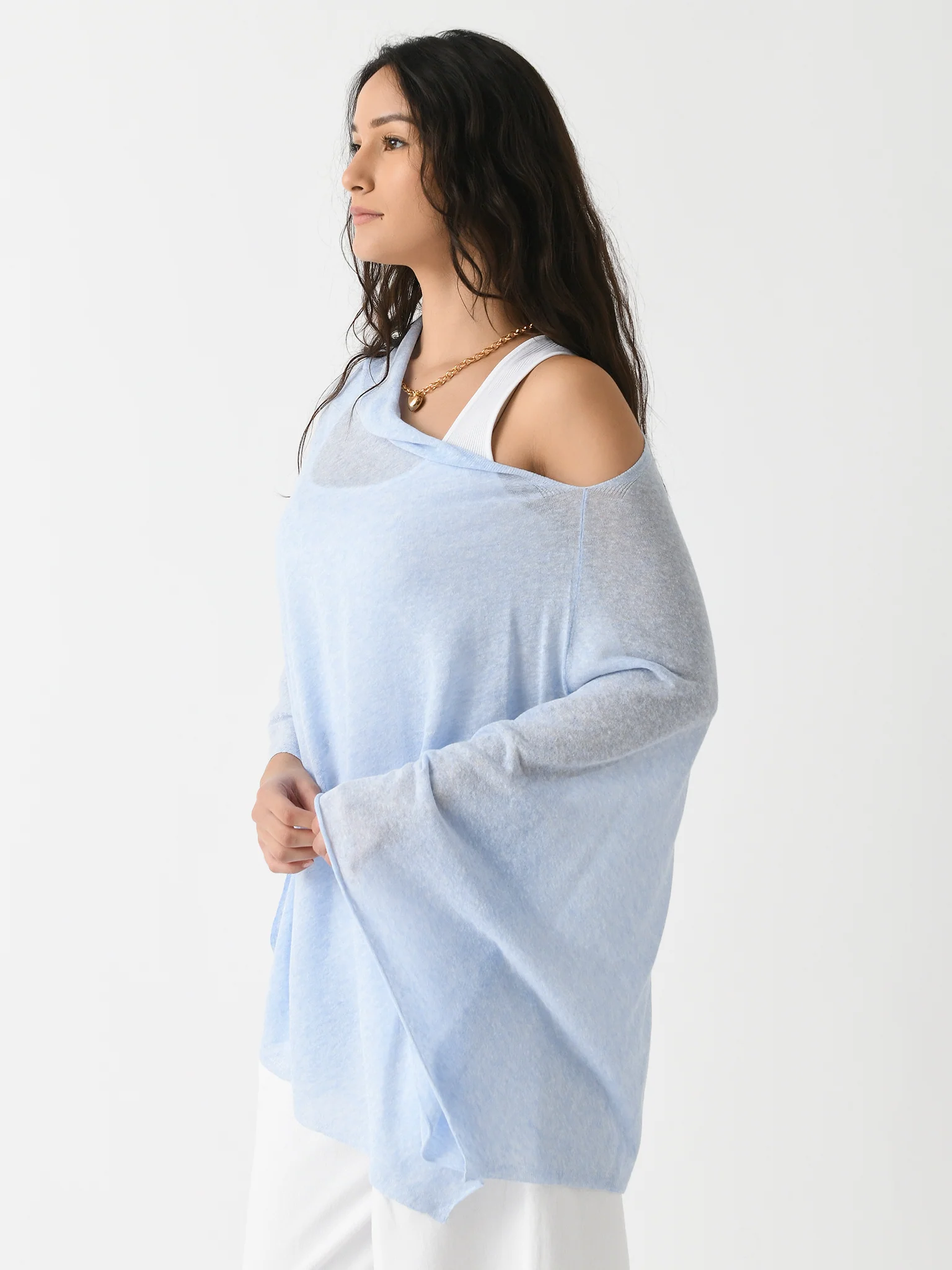 White + Warren Women's Linen Blend Two Way Topper - Image 7