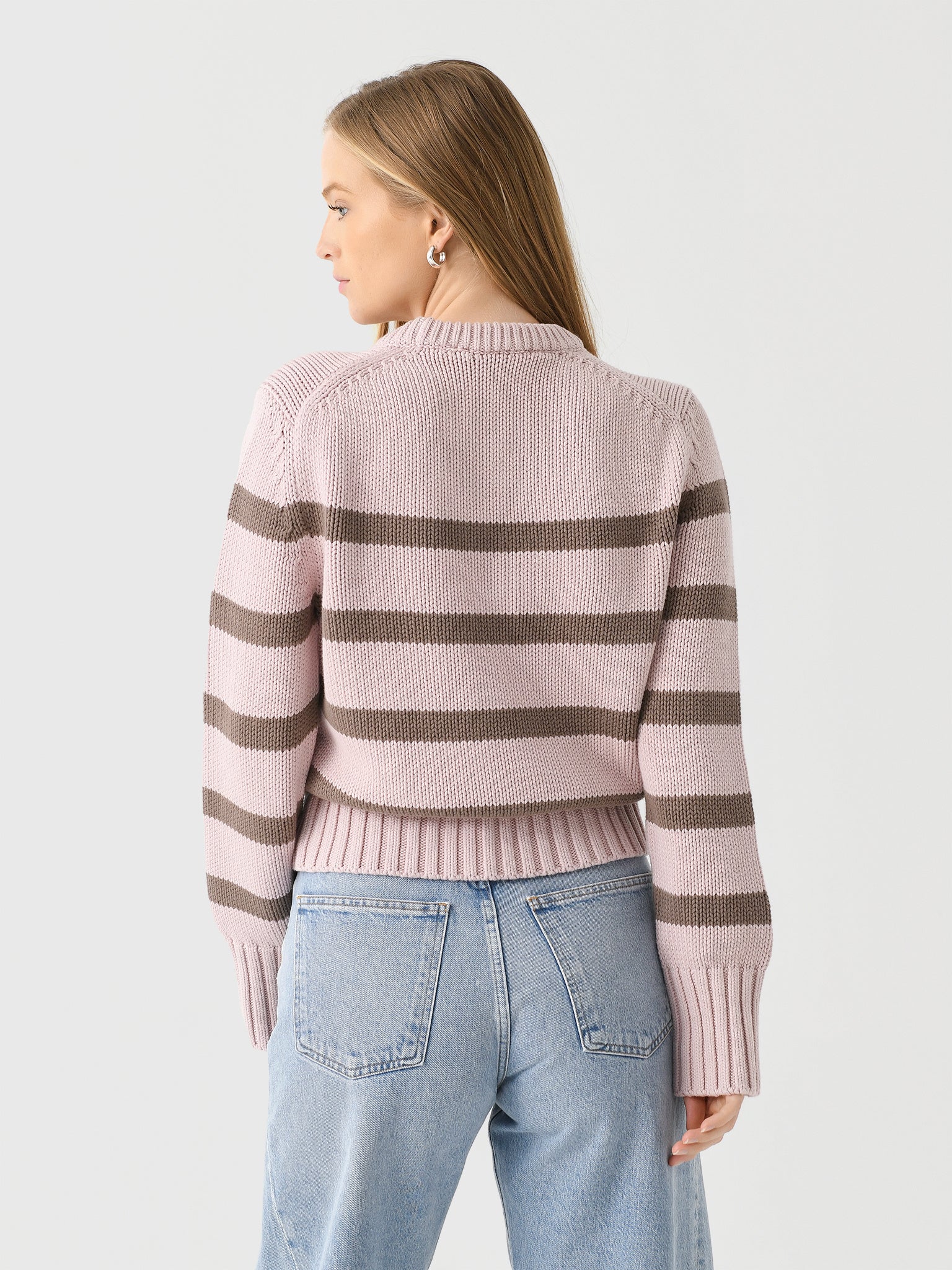 White + Warren Women's Organic Cotton Striped Crewneck - Image 8